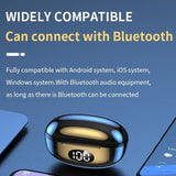 Wireless In-ear Gaming Earphones with Digital Display - Black