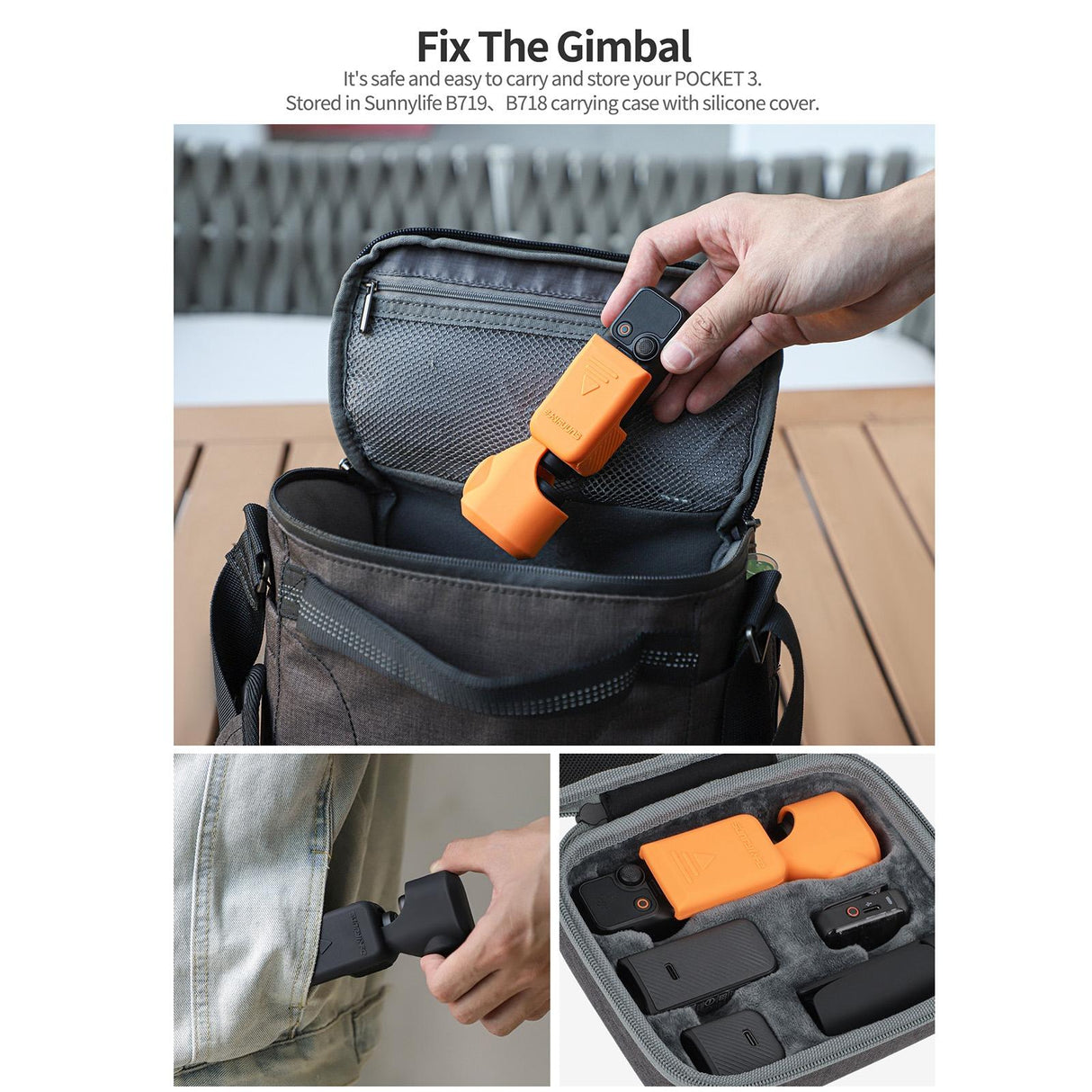 Silicone Protective Case for Dji Pocket 3 - Black