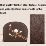 Large Capacity Semicircular Embroidery Id Card Holder - Black - Low Angle