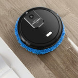 Smart Mopping Robot with Humidifier & Aroma Diffuser - Black - Top-Down View
