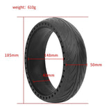 8x2.125 Inch No-inflate Tire for Ninebot Es1 / 2 / 4 Scooter - Black - Rear View