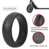 8x2.125 Inch No-inflate Tire for Ninebot Es1 / 2 / 4 Scooter - Black - Close-Up Angle