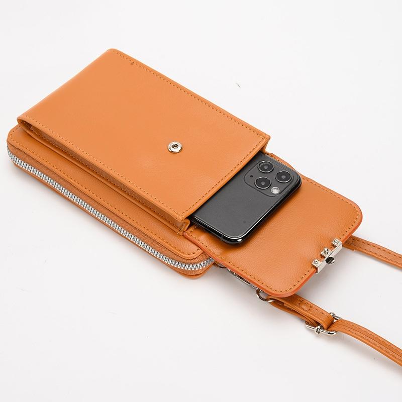 Women Crossbody Cell Phone Wallet Storage Bag - Black