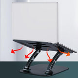 Aluminum Laptop Holder - Black - Rear View