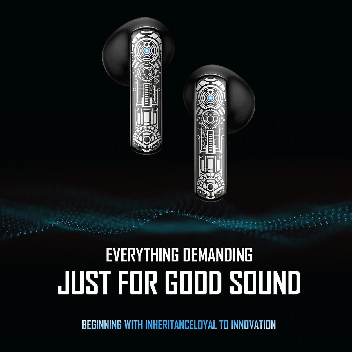 Black Tws Bluetooth Gaming Earphones with Noise Reduction