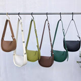 Vintage Semi Circular Underarm Bag White - Side View