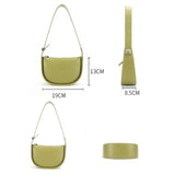 Vintage Semi Circular Underarm Bag White - Top-Down View