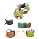 Vintage Semi Circular Underarm Bag White - Close-Up Angle
