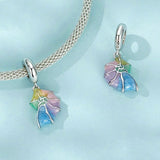 925 Sterling Silver Neon Conch Bracelet - Top-Down View