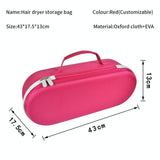 Hard Shell Storage Bag For Dyson Hd01 / Hd03 Hair Dryer Rose Red - Top-Down View