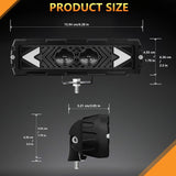 6 Inch Arrow Binocular Spotlight Black - Side View