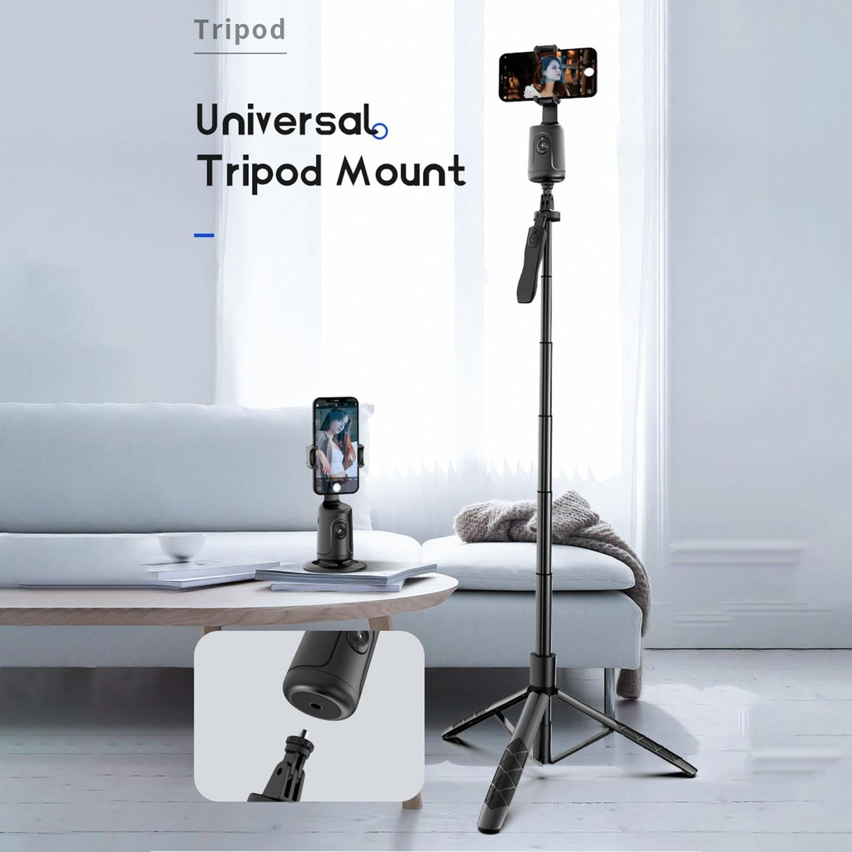 360 Rotation Follow-up Gimbal Stabilizer with 1 / 4-inch Interface - Black