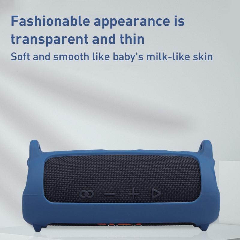 Portable Silicone Case with Shoulder Strap for Jbl Flip 6 Speaker - Black