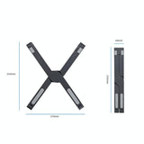 Foldable Non-slip Laptop Stand - Plastic Silicone - Black - Top-Down View