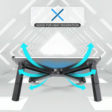 Foldable Non-slip Laptop Stand - Plastic Silicone - Black - Rear View