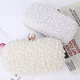 Soft Lock Pearl Evening Bag Chic Crossbody - White - 45-Degree Angle