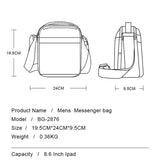 Men Crossbody Bag Casual Business Shoulder Bag - Close-Up Angle