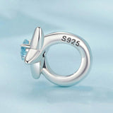 925 Sterling Silver Oxidized Airplane Starburst Beads - Top-Down View