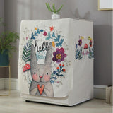 Cartoon Cotton Linen Drum Roller Washing Machine Dust Cover - 83x60x60cm Size - Hello Rabbit