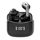 Black Wireless Bluetooth Earphone with Touch Display - Front View