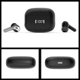 Black Wireless Bluetooth Earphone with Touch Display - Side View