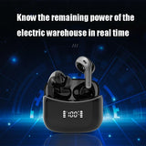 Black Wireless Bluetooth Earphone with Touch Display - Rear View