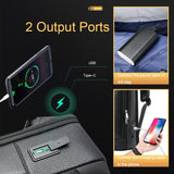 Multifunctional Anti-theft Laptop Business Backpack with Usb Charging Hole Black
