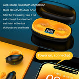 Wireless Ear Clip Bluetooth Headset with Led Display - Noise Reduction
