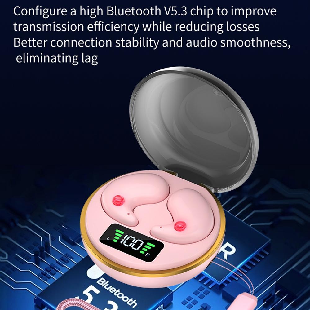 Mini Invisible Bluetooth Earphones with Charging Case - Black