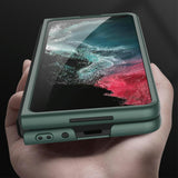 For Samsung Galaxy Z Fold4 5G Electroplating Lens Frame Case - Ultra Thin - Grey - Rear View