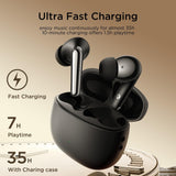 True Wireless Funpods Bluetooth Earphones - Black - Rear View