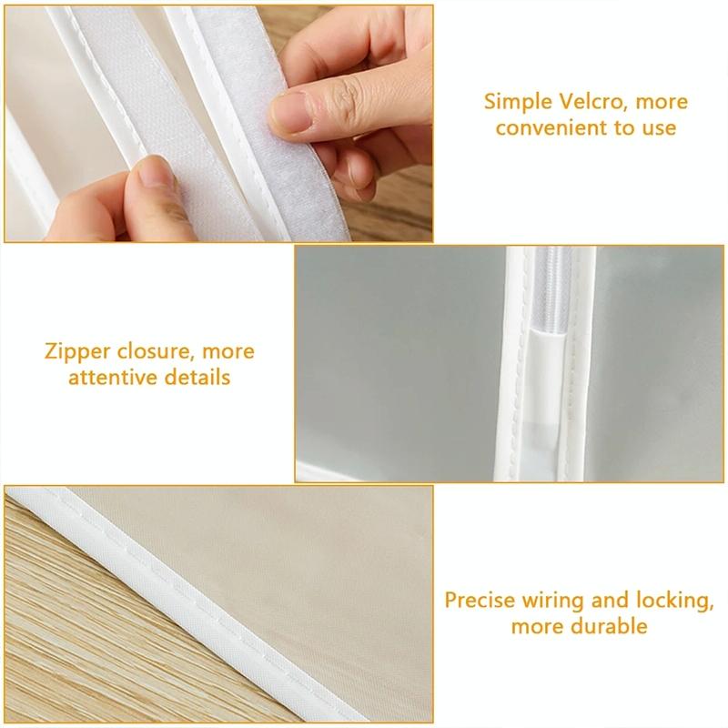 Waterproof Hanging Storage Bag for Dustproof Organization - White