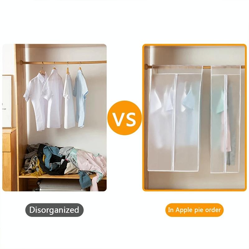 Waterproof Hanging Storage Bag for Dustproof Organization - White