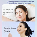 Comfortable Wireless Bluetooth Earphones - Noise Canceling - Black - Close-Up Angle