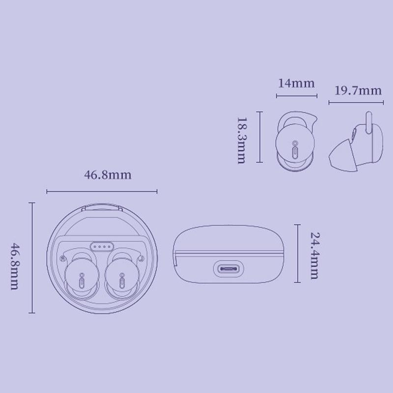 Comfortable Wireless Bluetooth Earphones - Noise Canceling - Black