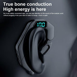 Digital Display Bone Conduction Bluetooth Headset - Sporty Design - Black