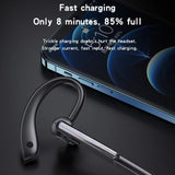 Wireless Bluetooth Earphone with Noise Cancelling and Mic - Black - Top-Down View