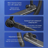 Wireless Bluetooth Earphone with Noise Cancelling and Mic - Black - Low Angle