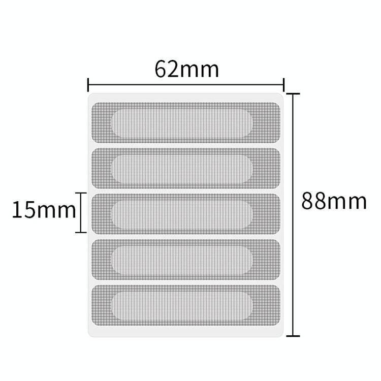 5-piece Self-adhesive Mosquito Stickers for Screen Windows with Drain Holes - Gray