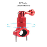 Action Camera Bicycle Mounting Bracket - Aluminum Alloy Clip - Black - 45-Degree Angle