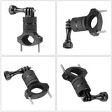 Action Camera Bicycle Mounting Bracket - Aluminum Alloy Clip - Black - Rear View