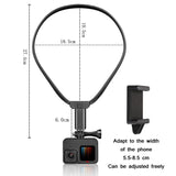 Neck Hanging Action Camera Mount - Compact & Versatile - Top-Down View