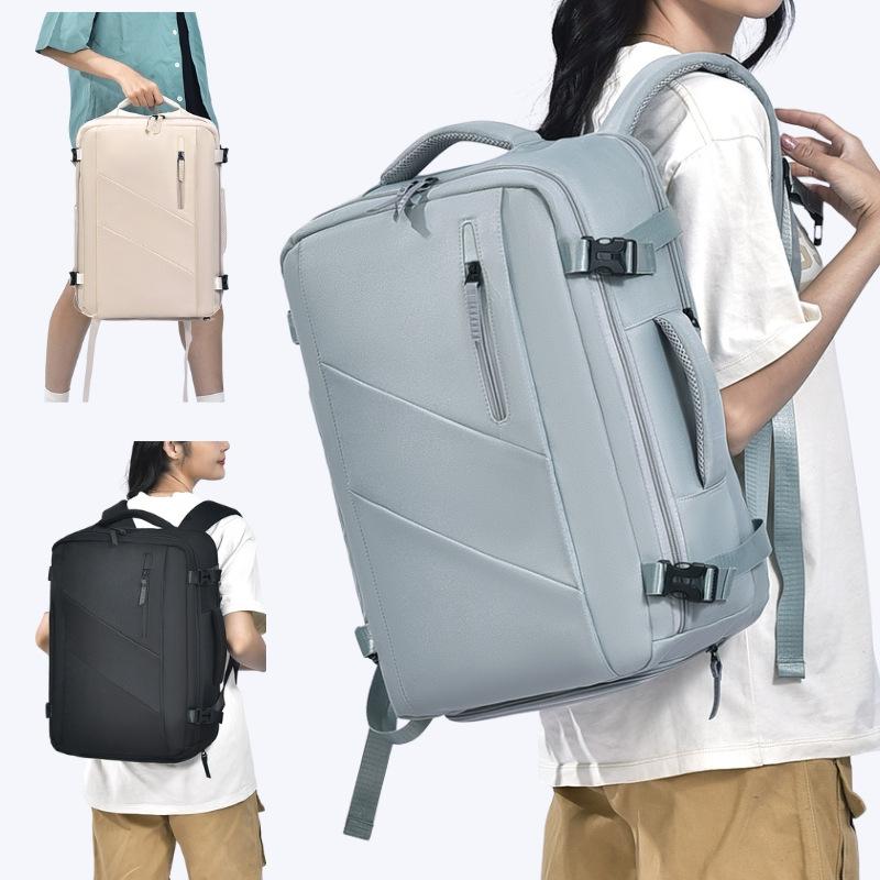 Large Capacity Simple Style Travel Backpack - Black