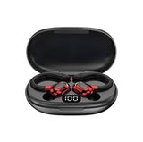 Wireless Bluetooth Earphones with Charging Case - F8 - Black Double Ear