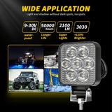 12 - 30V 12W 6000K 2.5 Inch Car Led Engineering Auxiliary Light White Light - Rear View