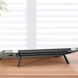 Portable Vertical Laptop Cooling Stand - Desktop Mount - Black - Low Angle
