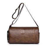 Waterproof Men Crossbody Backpack Large Capacity - Black - Front View