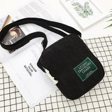 Striped Velvet Crossbody Bag Versatile & Simple - Black