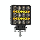 4 Inch Square Mixed Luminous Double Arrow Angel Eye Car Work Light - Front View
