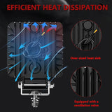 4 Inch Square Mixed Luminous Double Arrow Angel Eye Car Work Light - Rear View
